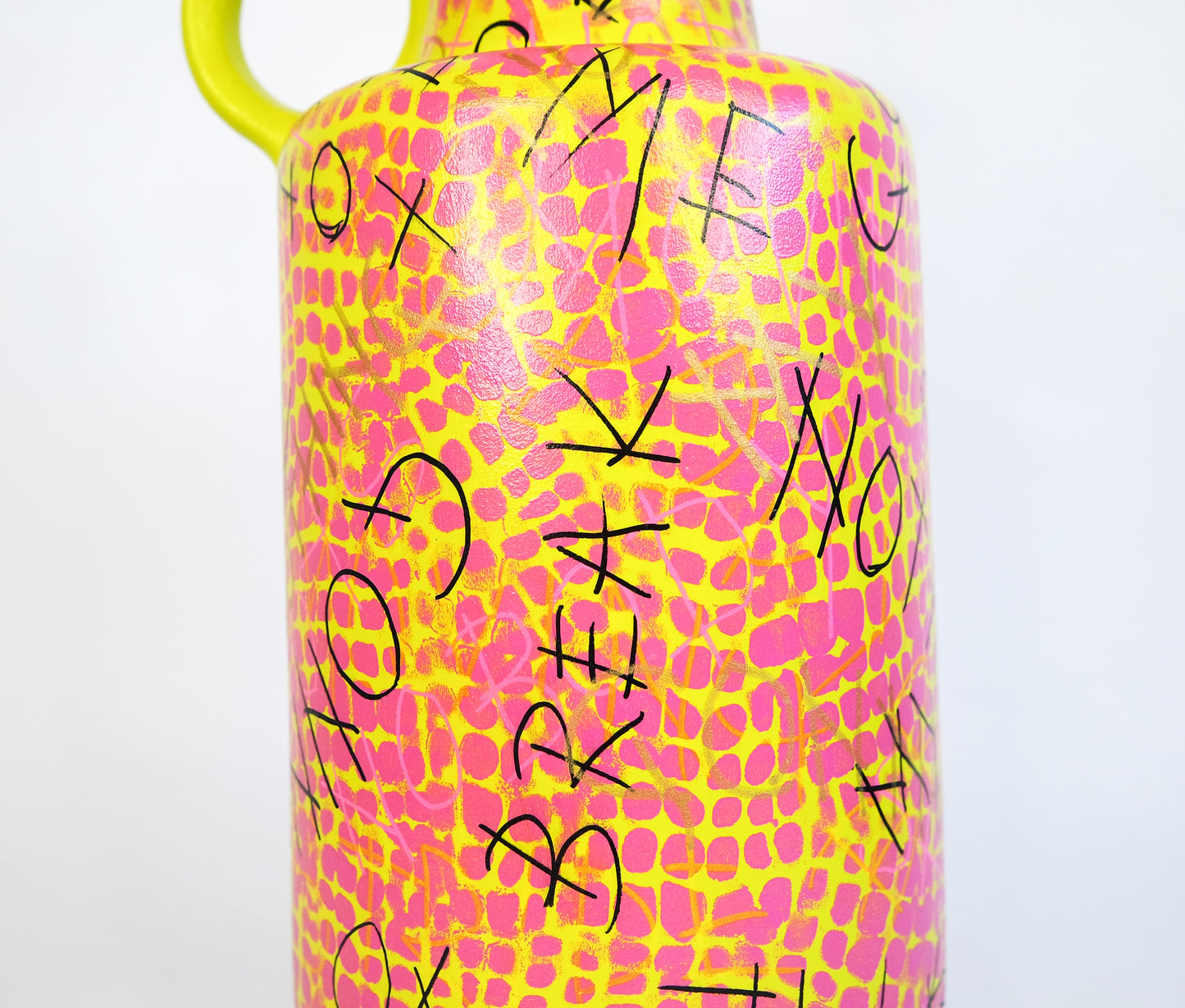 Snake print graffiti vase